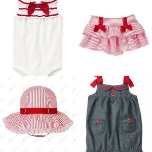 Red & White seersucker Sailor outfit